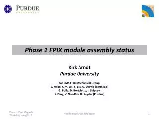 Phase 1 FPIX module assembly status