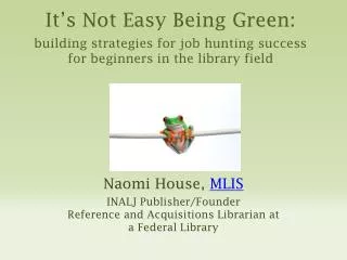 Naomi House, MLIS INALJ Publisher/Founder Reference and Acquisitions Librarian at