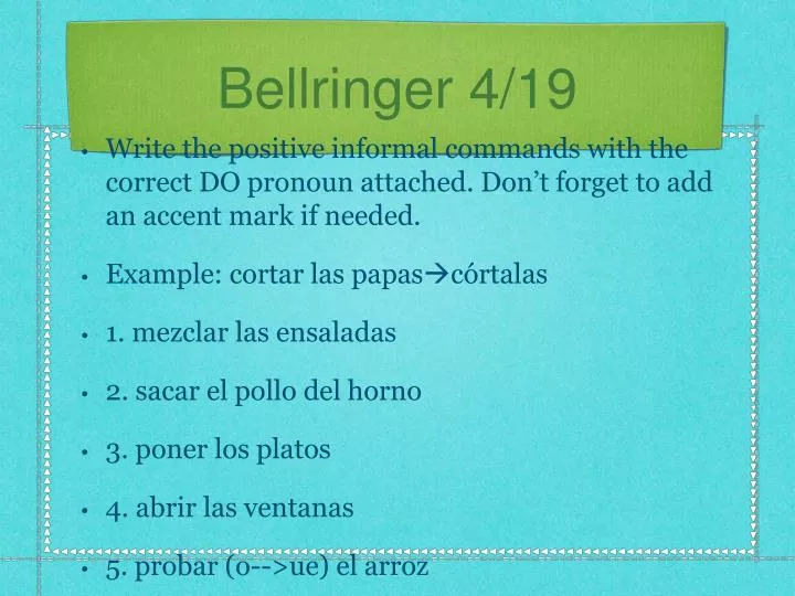 bellringer 4 19