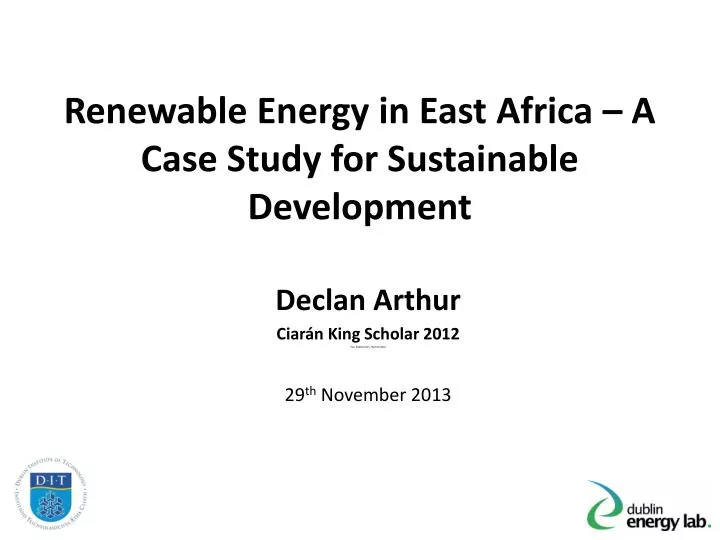renewable energy in east africa a case study for sustainable development