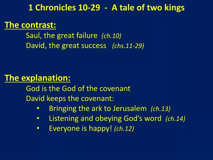 1 chronicles 10 29 a tale of two kings