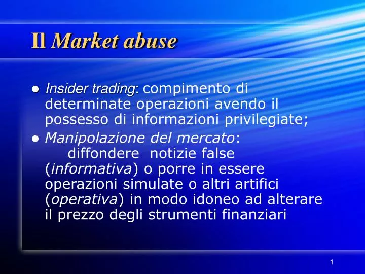 il market abuse