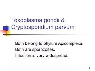 Toxoplasma gondii &amp; Cryptosporidium parvum