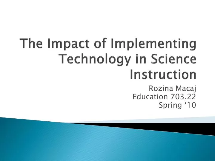 the impact of implementing technology in science instruction
