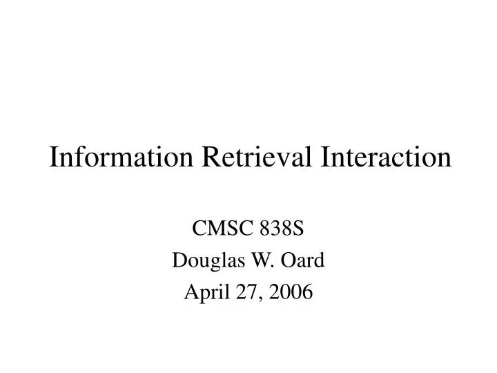 information retrieval interaction