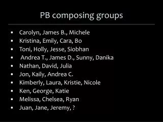 PB composing groups