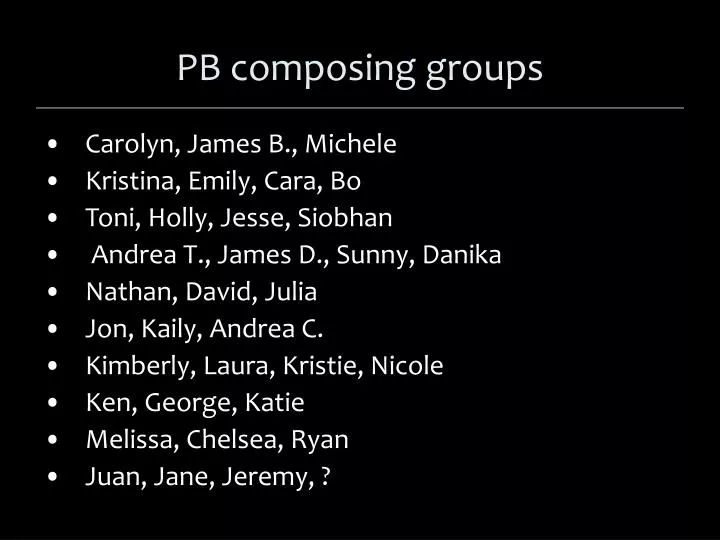 pb composing groups