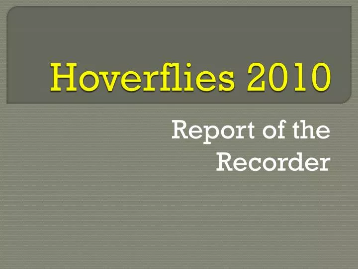 hoverflies 2010