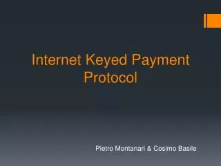 internet keyed payment protocol