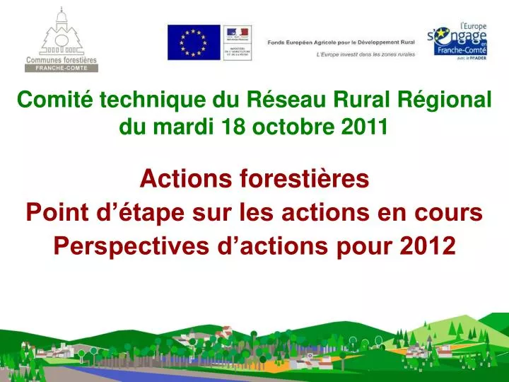 actions foresti res point d tape sur les actions en cours perspectives d actions pour 2012