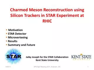 Charmed Meson Reconstruction using Silicon Trackers in STAR Experiment at RHIC Motivation