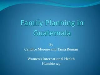 Family Planning in Guatemala