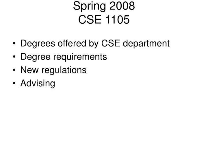 spring 2008 cse 1105