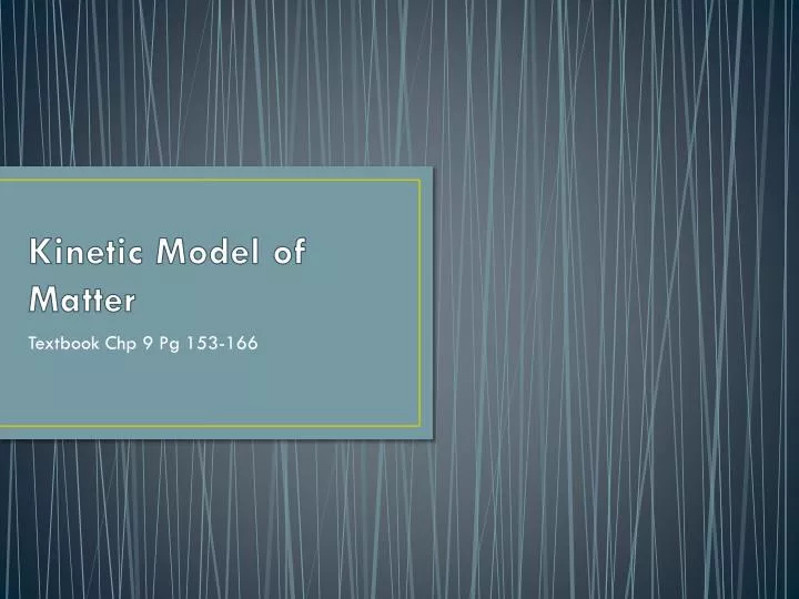 kinetic model of matter