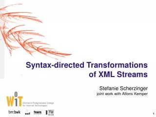 Syntax-directed Transformations of XML Streams