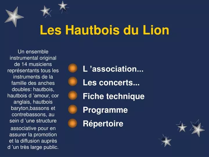 les hautbois du lion