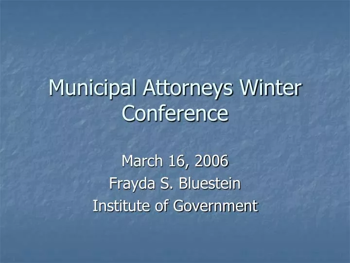 municipal attorneys winter conference