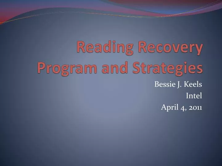 reading recovery program and strategies