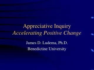Appreciative Inquiry Accelerating Positive Change