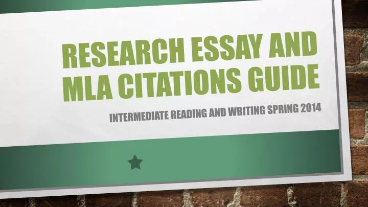 research essay and mla citations guide