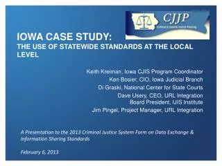 Iowa Case Study: The Use of Statewide Standards at the Local Level