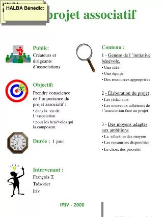 l e projet associatif