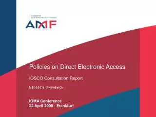 Policies on Direct Electronic Access IOSCO Consultation Report