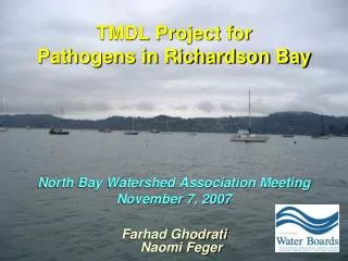 TMDL Project for Pathogens in Richardson Bay