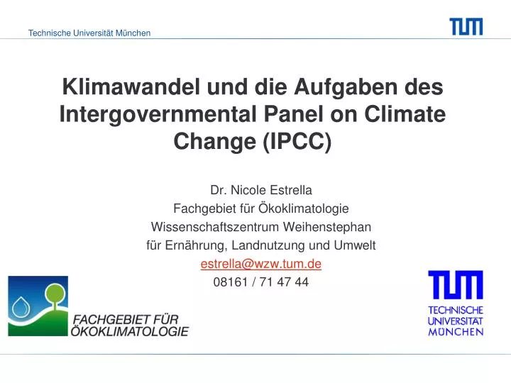 klimawandel und die aufgaben des intergovernmental panel on climate change ipcc