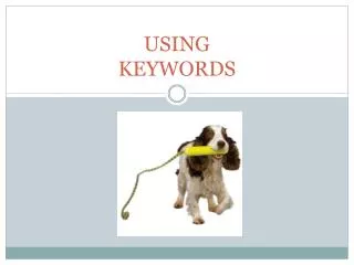 using keywords
