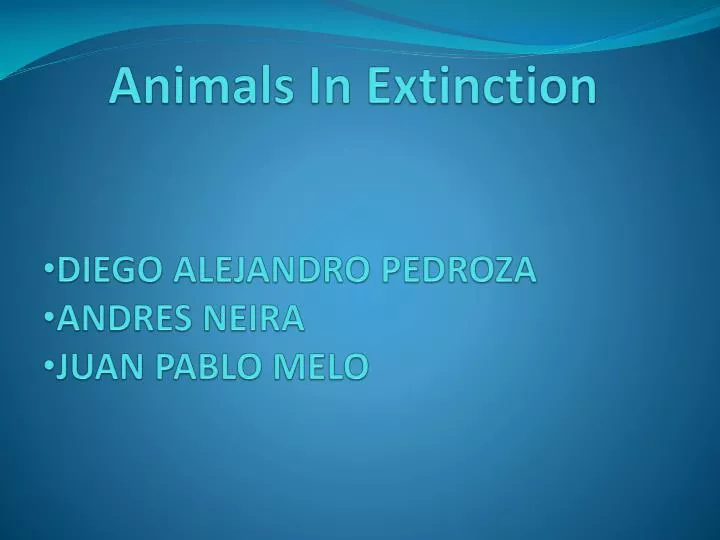 animals in extinction
