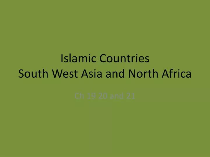 islamic countries south west asia and north africa