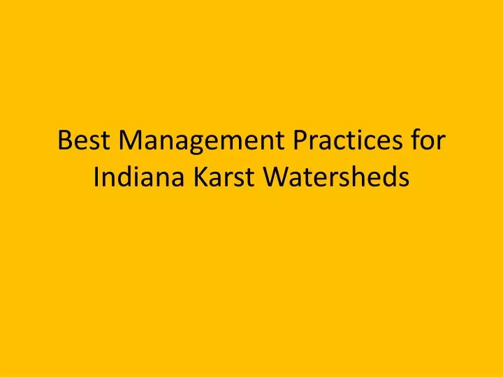 best management practices for indiana karst watersheds