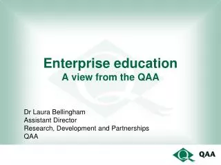 Enterprise education A view from the QAA