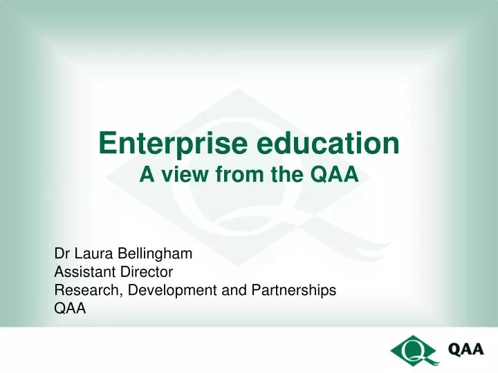 enterprise education a view from the qaa
