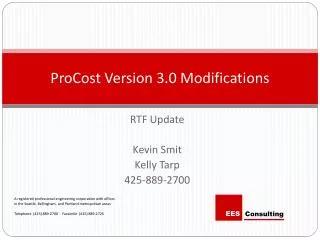 procost version 3 0 modifications
