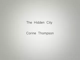 The Hidden City Corine Thompson