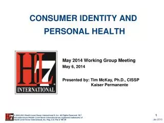 Consumer identity and Personal Health