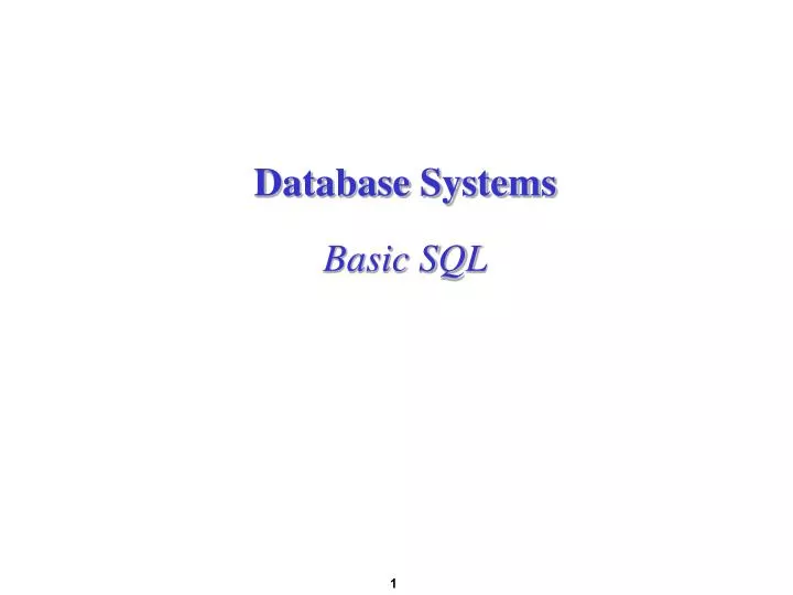 database systems basic sql
