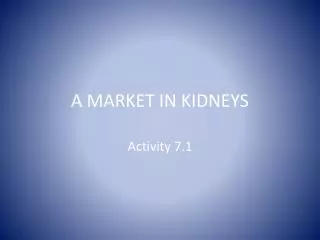a market in kidneys