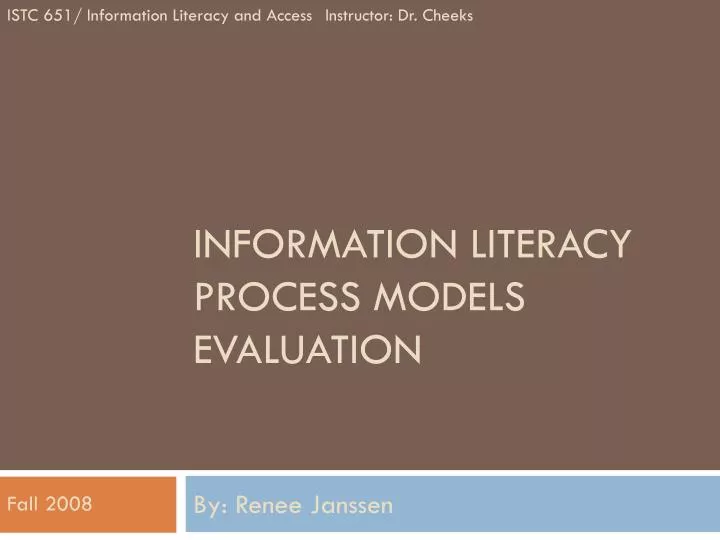 information literacy process models evaluation