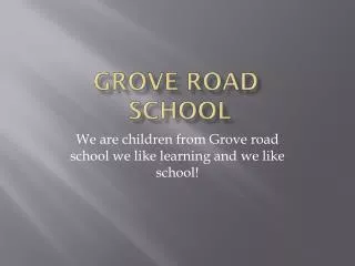 GROVE ROAD SCHOOL