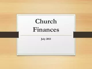 Church Finances