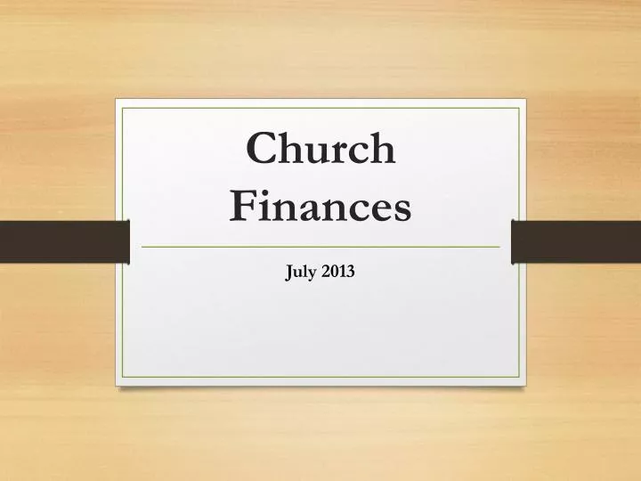 church finances