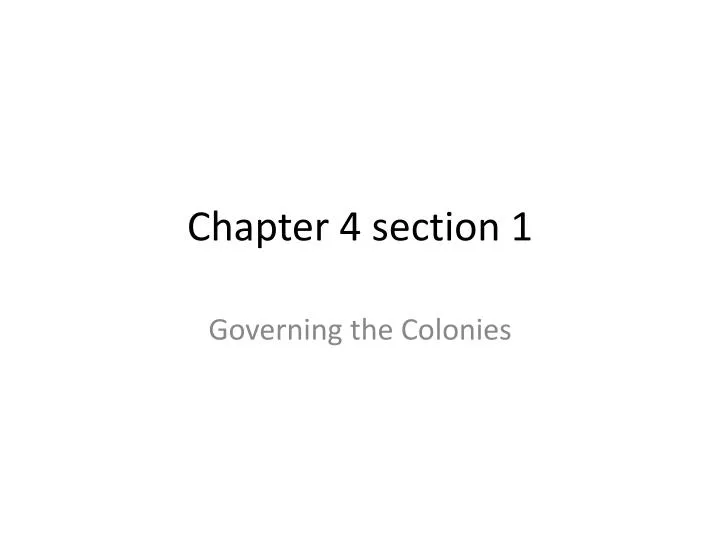 Chapter 4, Section 1