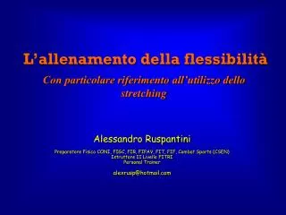 l allenamento della flessibilit