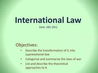 International Law (text: 285-291)