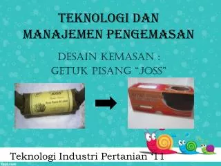 PPT - Teknologi Pengemasan PRODUK PANGAN PowerPoint Presentation, Free ...