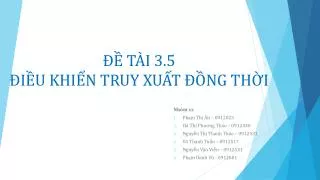 t i 3 5 i u khi n truy xu t ng th i