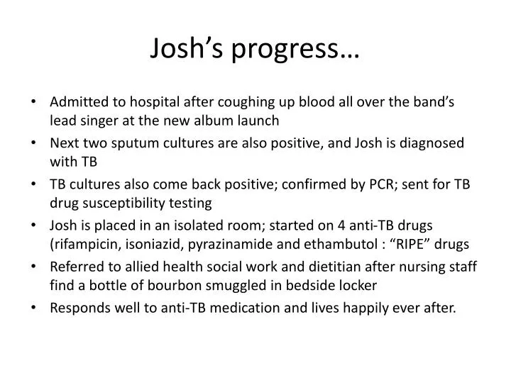 josh s progress